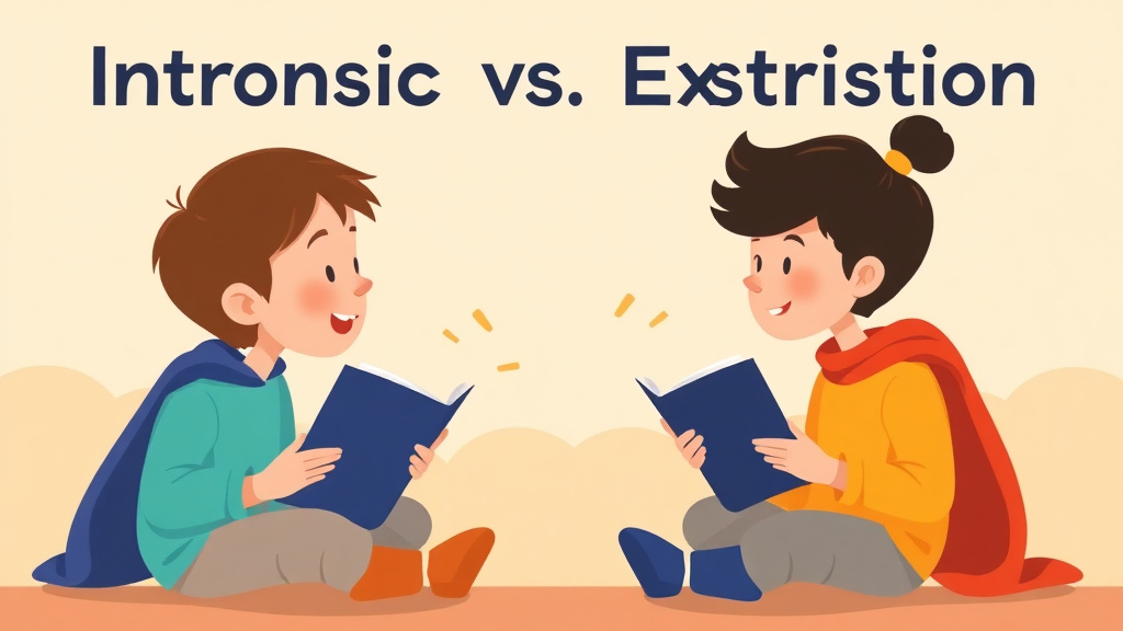 Illustration showing key concepts related to intrinsic vs extrinsic motivation