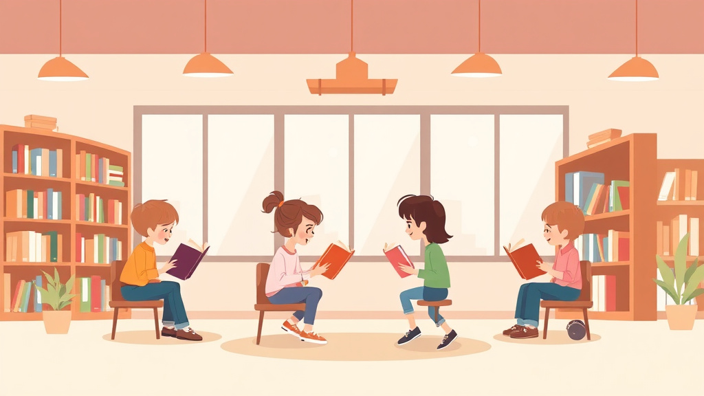 Illustration showing key concepts related to library visit tips