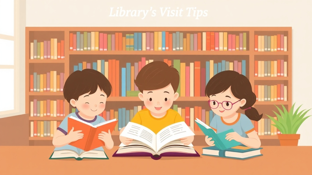Visual guide for practical steps in library visit tips
