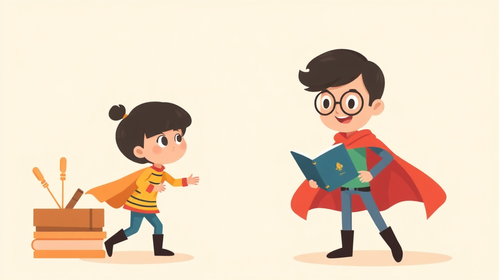 Illustration showing key concepts related to main idea practice