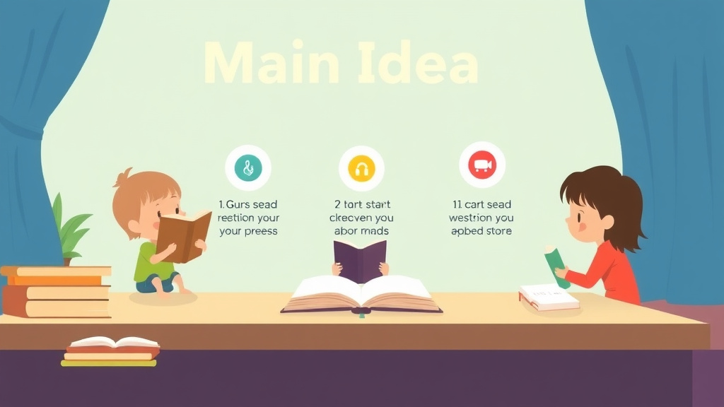 Visual guide for practical steps in main idea practice