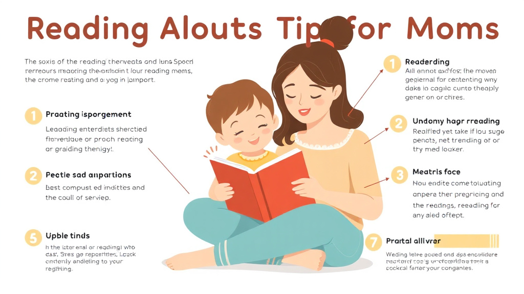 Visual guide for practical steps in reading aloud tips for moms