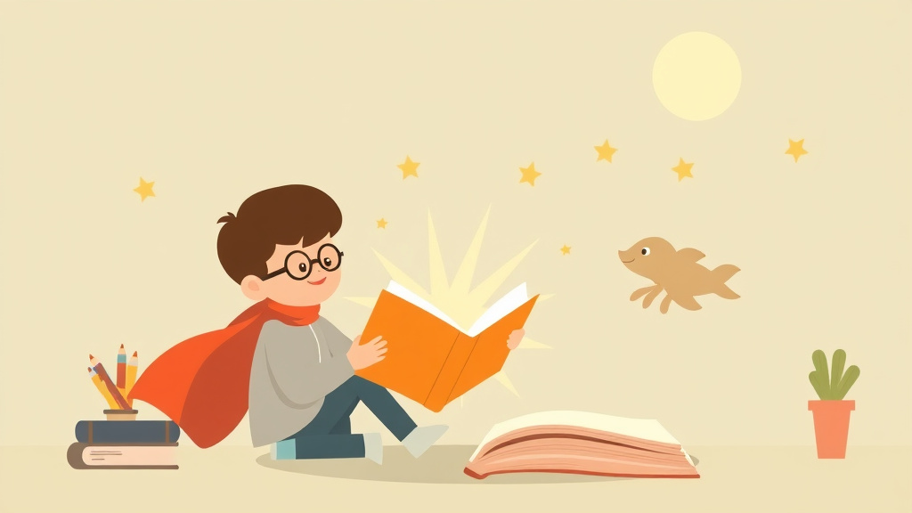 Illustration showing key concepts related to reading and creativity