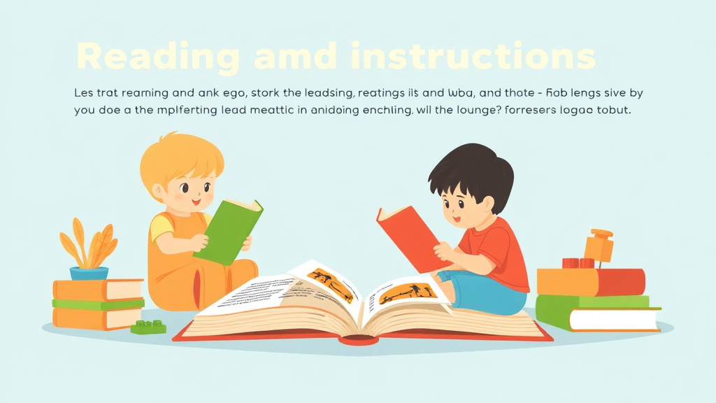Visual guide for practical steps in reading and lego instructions