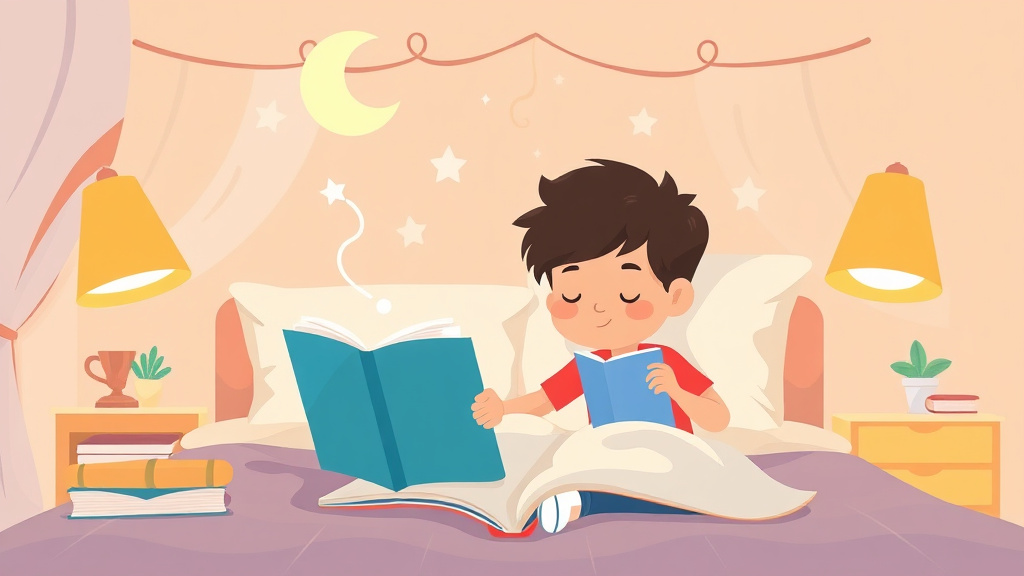Illustration showing key concepts related to reading and sleep connection