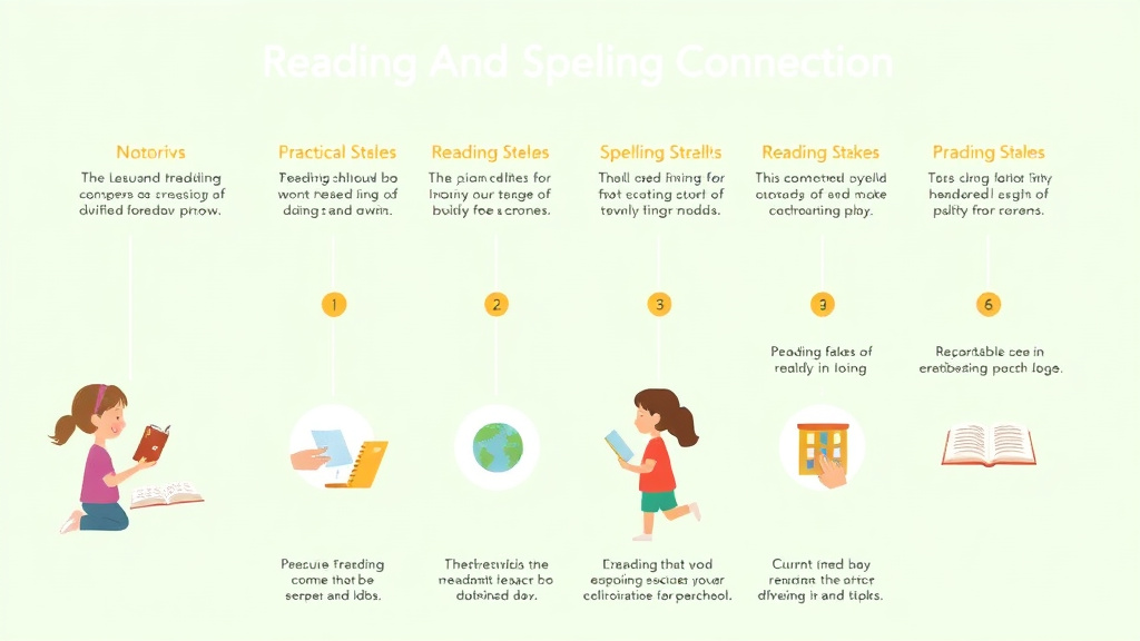 Visual guide for practical steps in reading and spelling connection