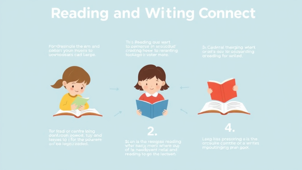 Visual guide for practical steps in reading and writing connection