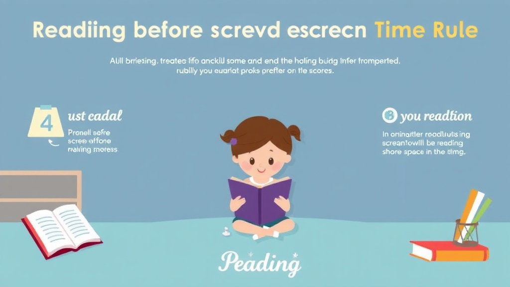 Visual guide for practical steps in reading before screen time rule