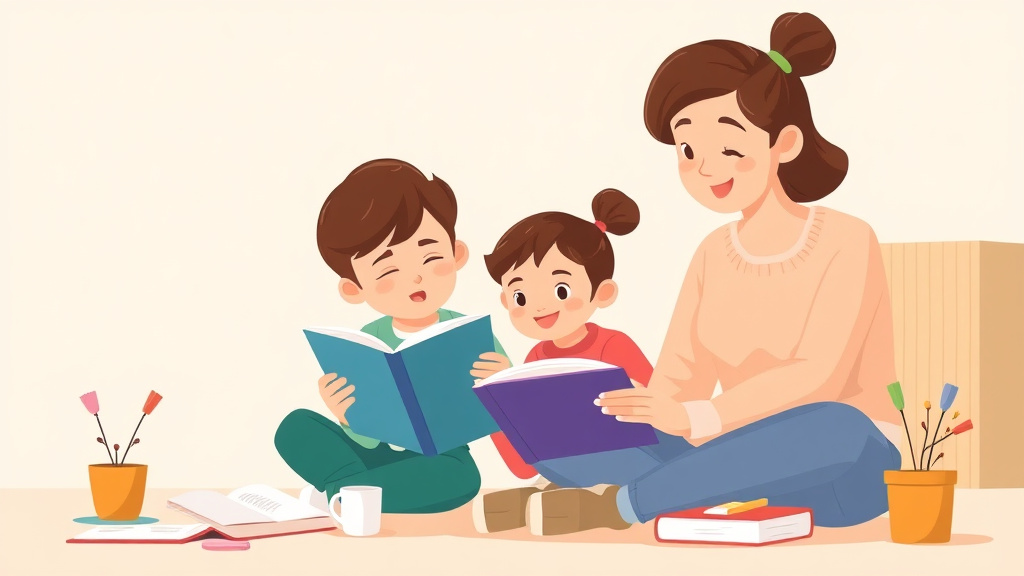 Illustration showing key concepts related to reading comprehension strategies for parents