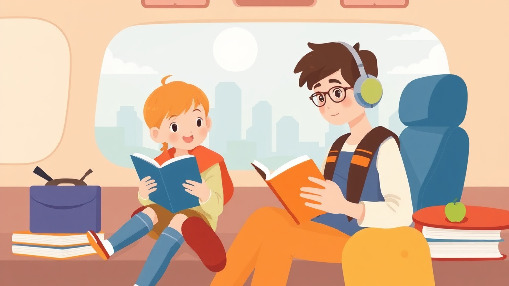 Illustration showing key concepts related to reading during travel