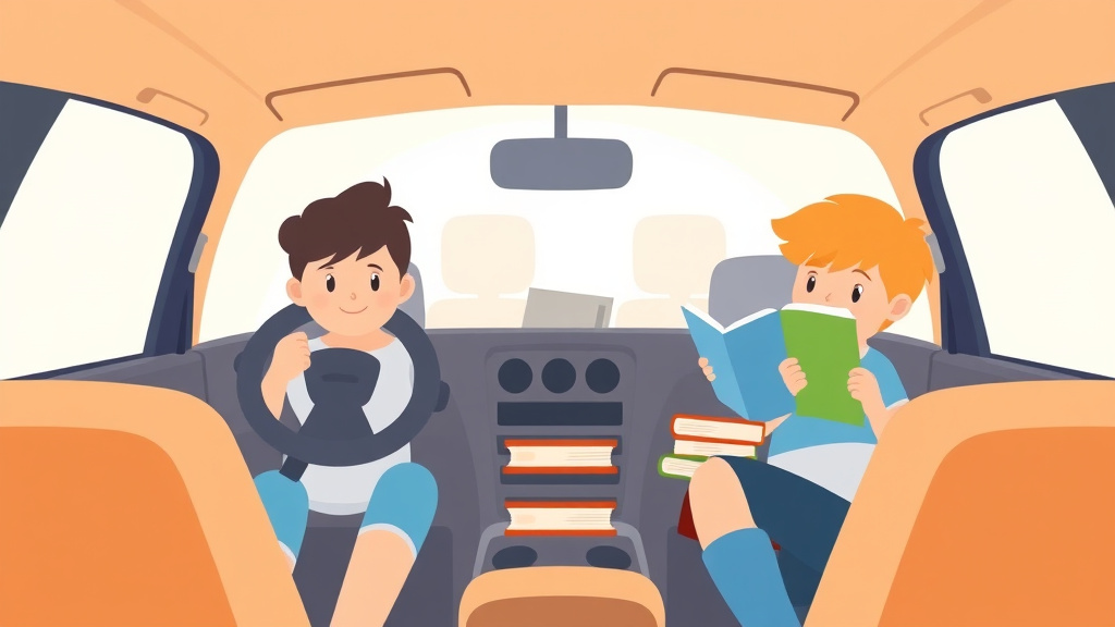 Illustration showing key concepts related to reading games for car rides
