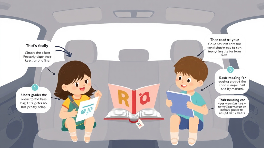 Visual guide for practical steps in reading games for car rides