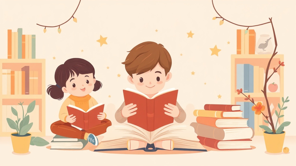 Illustration showing key concepts related to reading gifts for kids