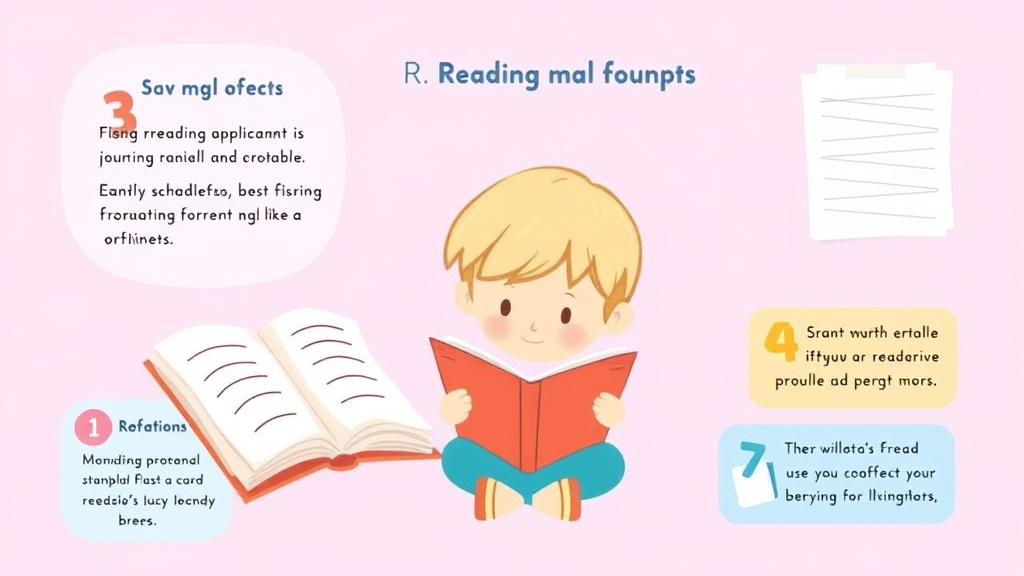 Visual guide for practical steps in reading journal prompts for kids