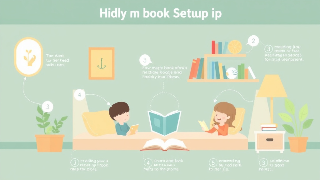 Visual guide for practical steps in reading nook setup ideas
