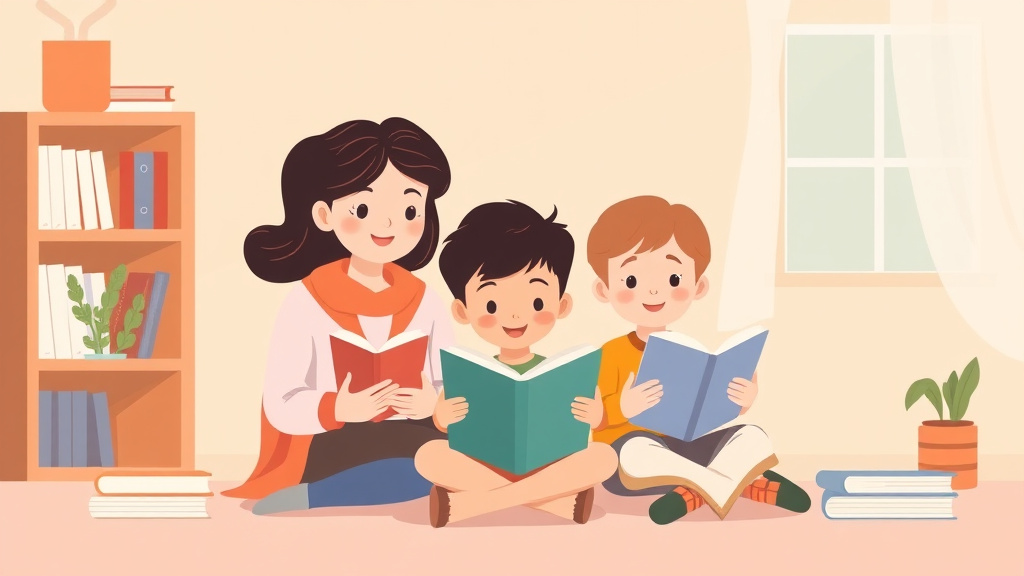 Illustration showing key concepts related to reading routines for busy families