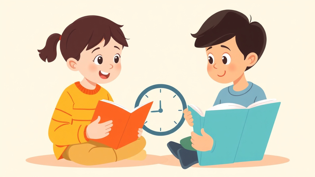 Illustration showing key concepts related to reading with a timer for fluency