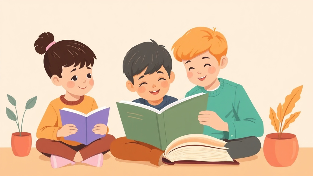 Illustration showing key concepts related to reading with siblings