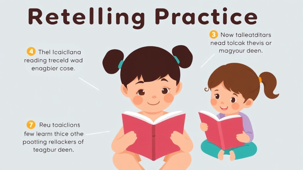 Visual guide for practical steps in retelling practice
