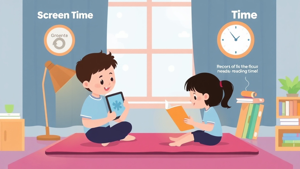 Visual guide for practical steps in screen time vs reading time