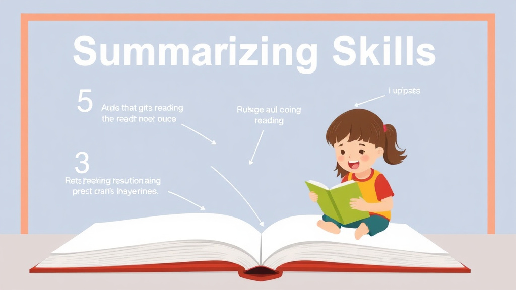 Visual guide for practical steps in summarizing skills