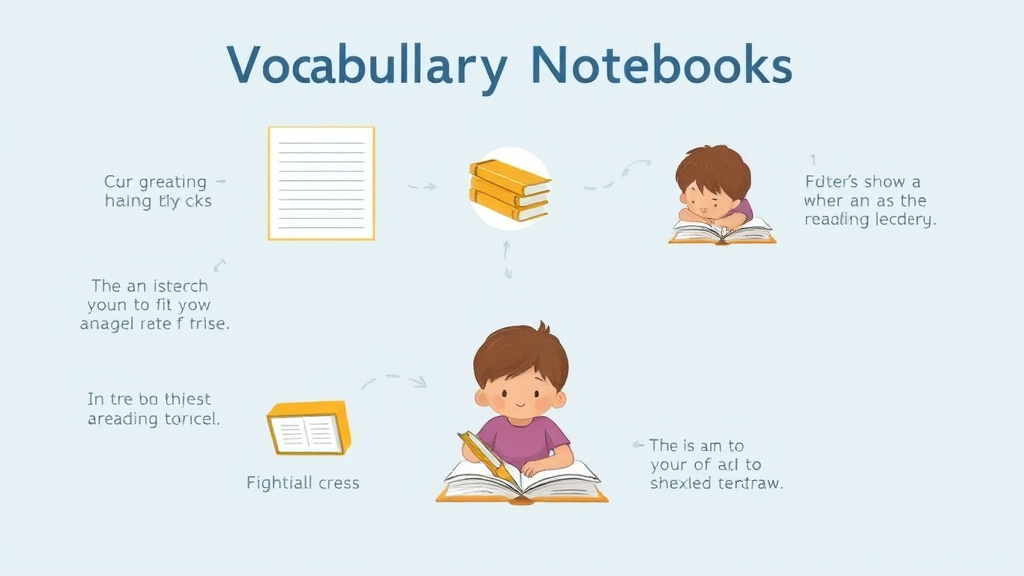 Visual guide for practical steps in vocabulary notebooks