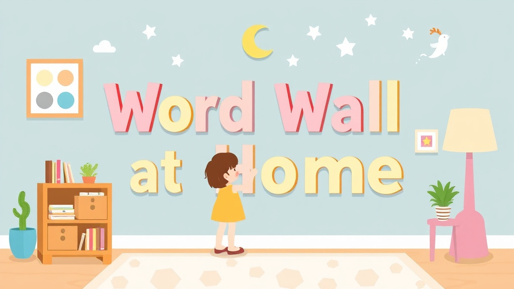 Visual guide for practical steps in word wall at home