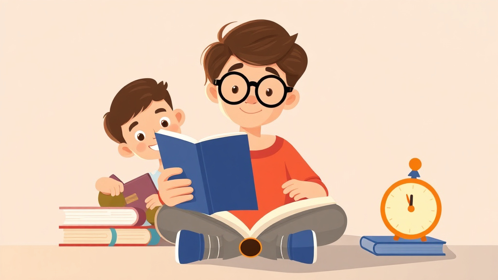 Visual overview of independent Reading Time Management with key concepts highlighted