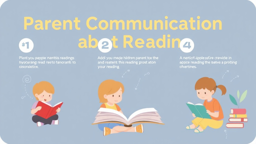 Visual guide for practical steps in parent communication about reading