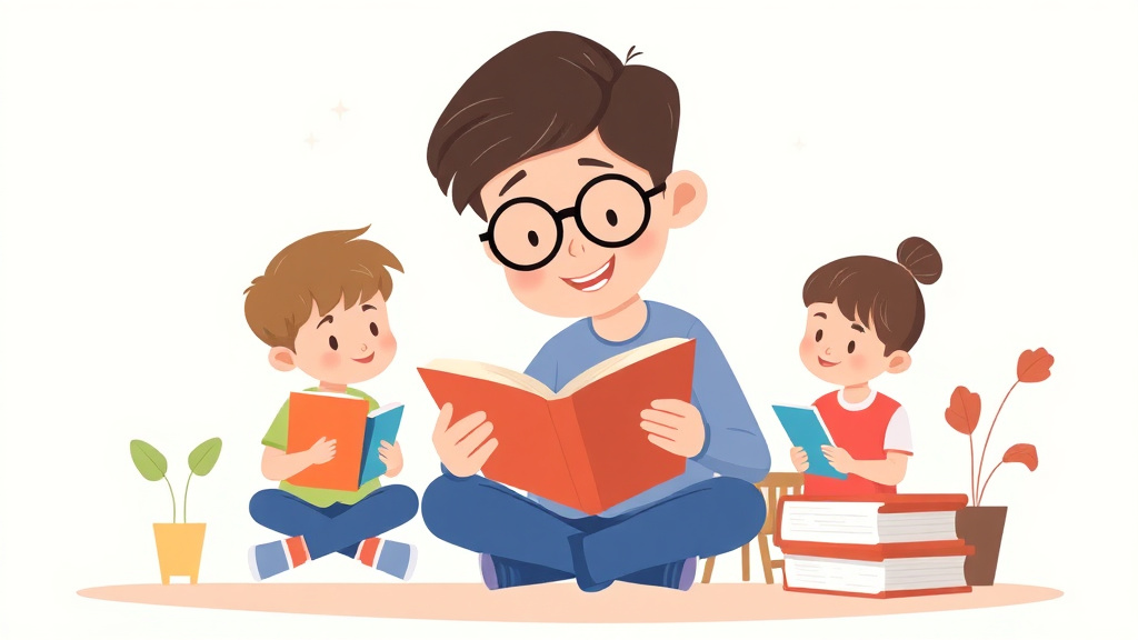 Illustration showing key concepts related to science of reading for teachers