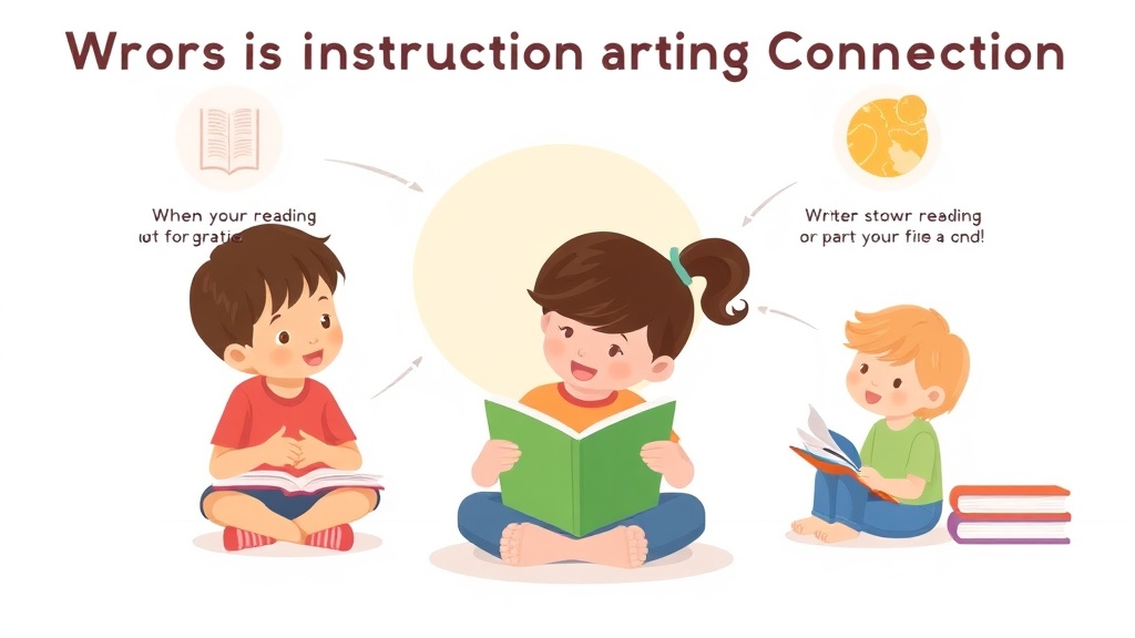 Visual guide for practical steps in writing instruction and reading connection